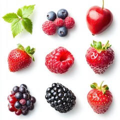 Fototapeta premium Fresh Berries and Fruits Display