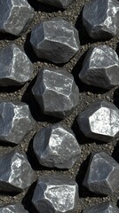 Tough Metallic Stones with Distinct Facets and Rough Textural Contrast