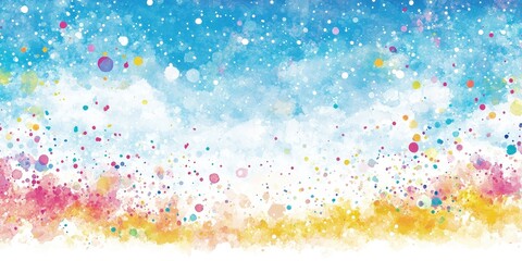Abstract Watercolor Background, a colorful splash on a sky and beach, for art designs