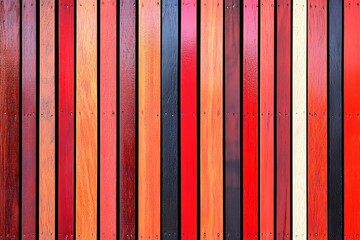 Vibrant colored wooden planks in vertical alignment design backdrop