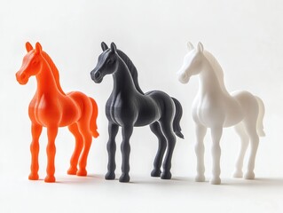 3D Printed Horse Toys in Different Colors Colorful 3D 