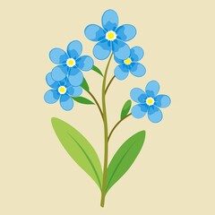 A Forget-Me-Not, spring flowers vector illustration