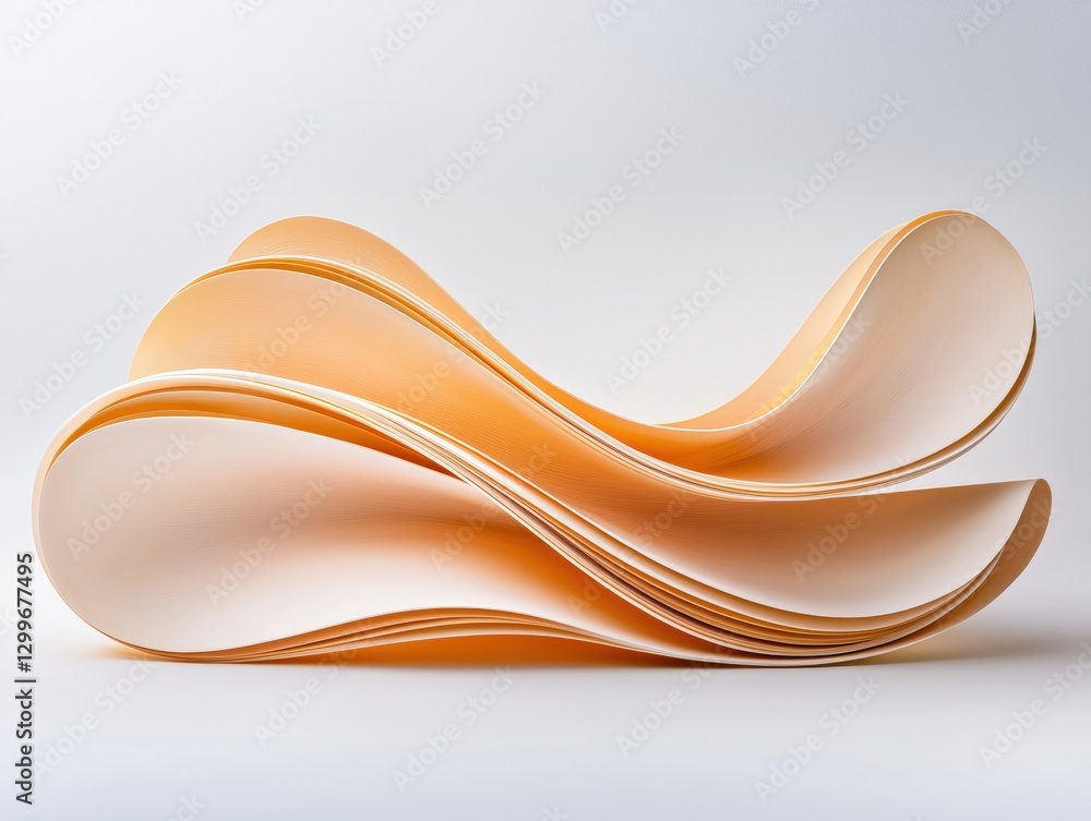 Poster unique curved orange object displayed on a plain background emphasizing its sleek design and modern 