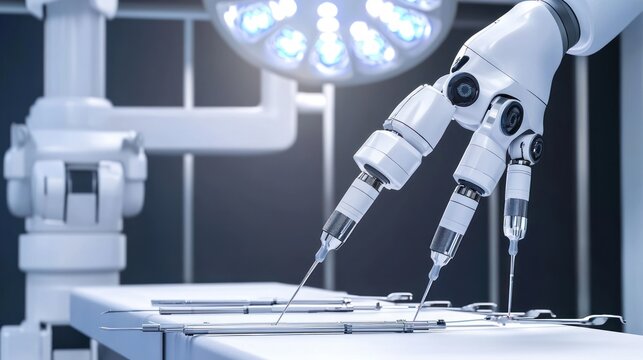 Robotic surgical innovation advanced operation with precision instrumentation light and high tech setting