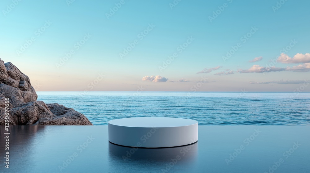 Poster a single white object submerged in clear water creating a tranquil and serene underwater scene for p