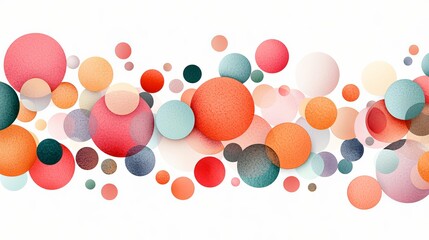 Fototapeta premium Colorful abstract circles display studio space digital art modern environment top view