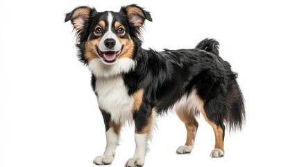Fototapeta premium Happy Dog with Fluffy Coat Smiling