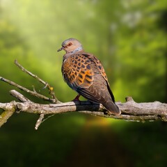 European Turtle-Dove (Streptopelia turtur) – Adult Bird in Natural Habitat
