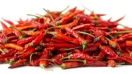Pile of Dried Red Chili Peppers Spicy Food Ingredient