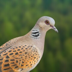 European Turtle-Dove (Streptopelia turtur) – Adult Bird in Natural Habitat