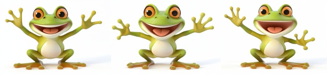 Fototapeta premium Happy Cartoon Frog Character