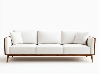 Elegant white sofa placed in a modern living space adding a touch of sophistication and comfort to the room