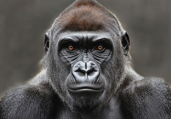 Naklejka premium Intense Gaze of a Gorilla Portrait