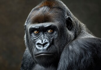 Obraz premium Majestic Gorilla Close-Up Portrait