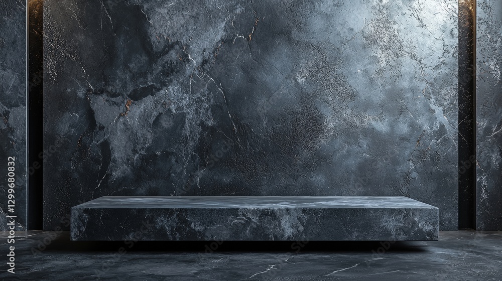 Poster modern concrete bench placed in a minimalist room embracing simple design and functionality in indoo