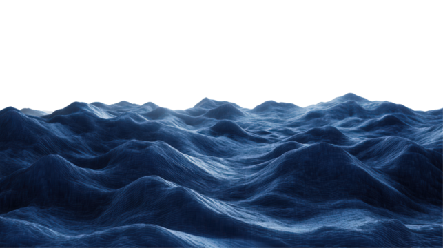 Realistic Detailed Rendering Of Ocean Surface With Waves Against Transparent Sky
