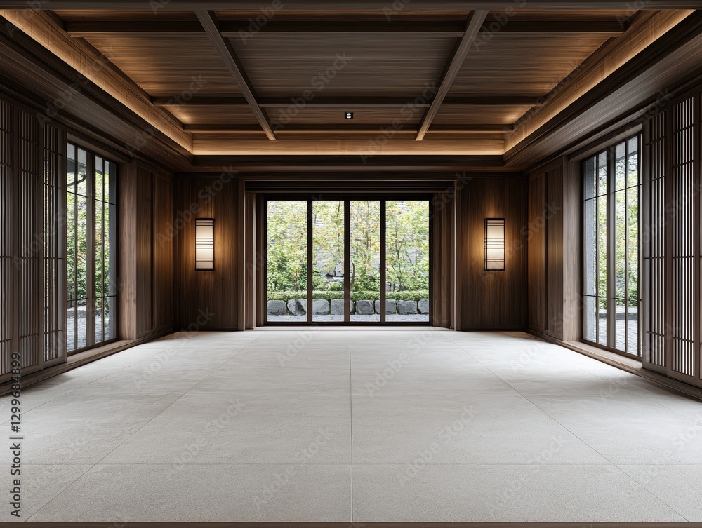 Poster spacious room with a large window allowing abundant natural light to create a warm and inviting home