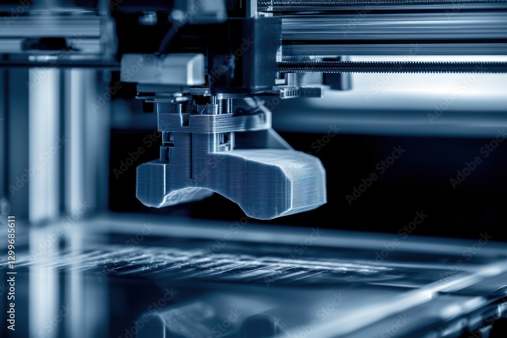 Aufkleber intriguing view of innovative 3d printing machine crafting detailed object with advanced modern prec