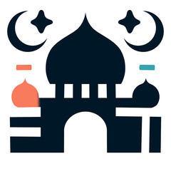 set of religious icons with mosque