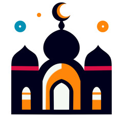 set of religious icons with mosque