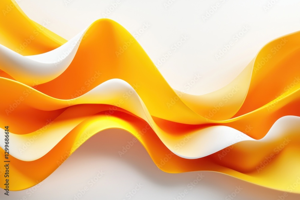 Poster modern art orange and white abstract wavy curves with smooth gradient background art and dynamic mot