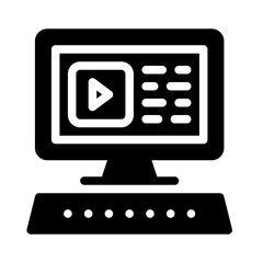 Icon Content Online With Style Glyph