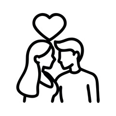 Wedding Sketch Couple Heart Romantic Love Icon