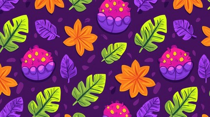 Vibrant Tropical Pattern Background