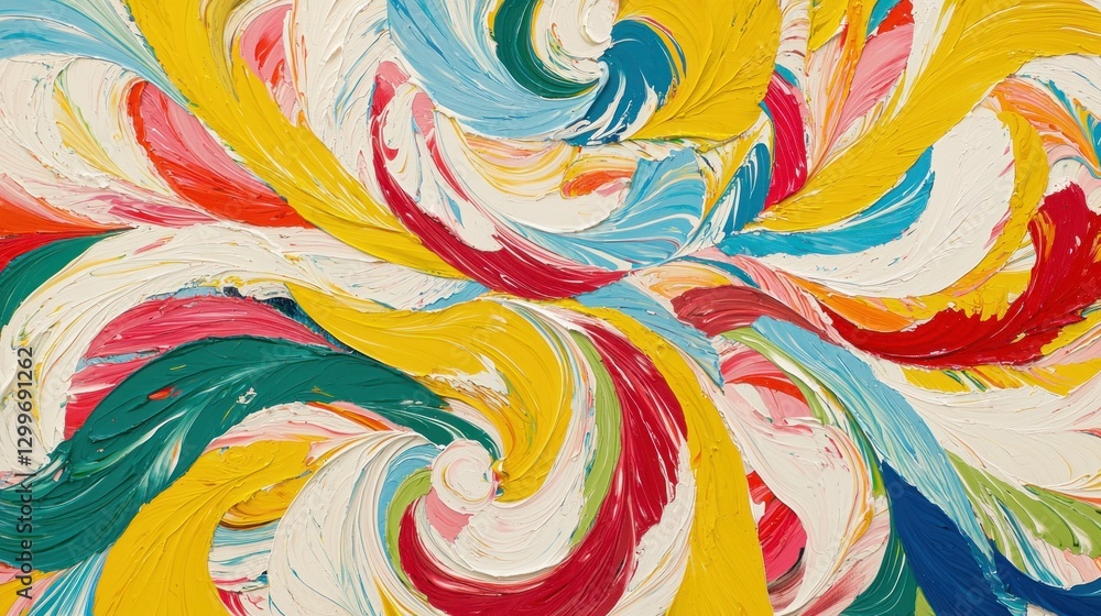 Poster vivid strokes of color dynamic movement bold hues artistic display energetic canvas rich texture hap