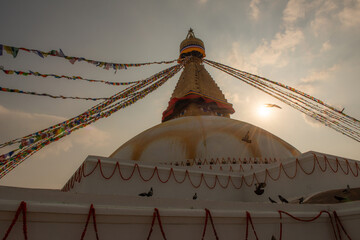 Boudhanath Stupa the largest stupas in the world located in Kathmandu the capital city of Nepal.