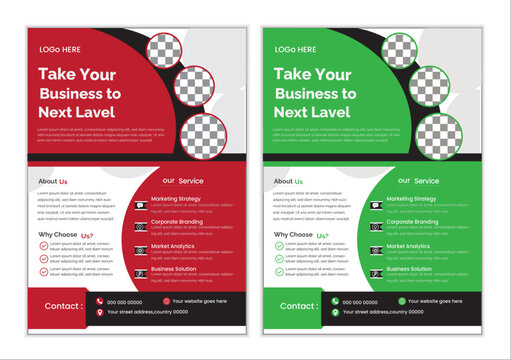 A bundle of 2 templates of a4 flyer modern template, modern design,marketing, business proposal, promotion, advertise, publication and editable vector template design.

