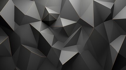 Obraz premium Abstract Geometric Formations Creating Depth and Texture with Low Poly Design in Shades of Gray Palette