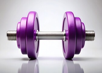 Single Dumbbell on White Background - Fitness Equipment Stock Photo