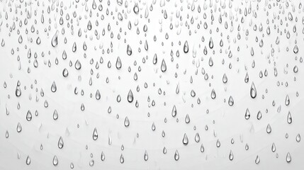 Rain drops falling on white background; weather texture