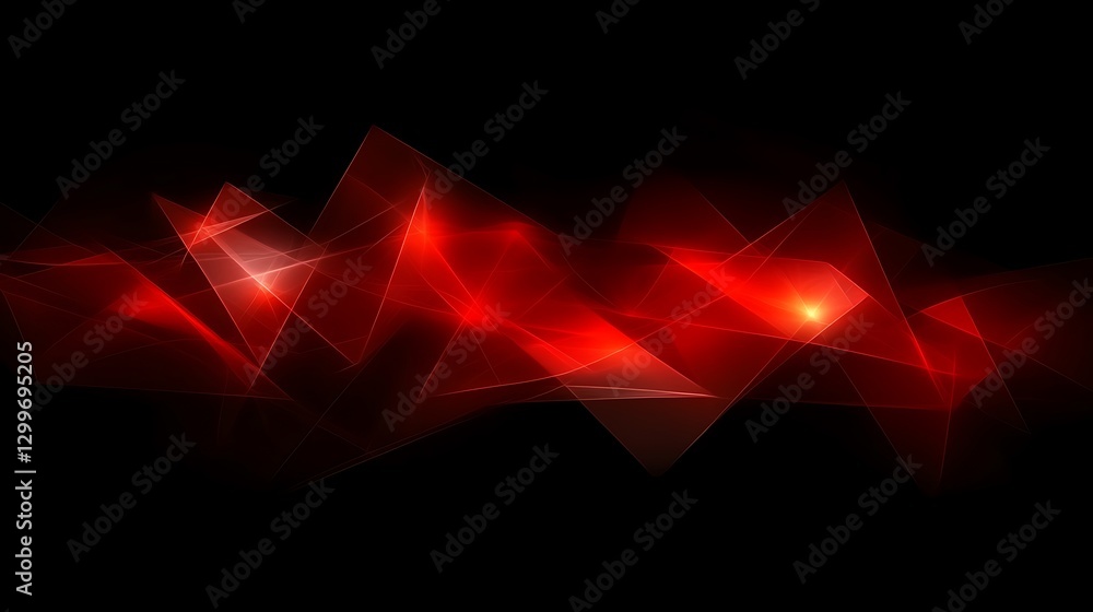 Aufkleber energetic red abstract geometrical design dynamic backdrop background digital art composition