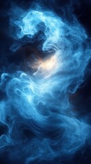 Obraz premium Abstract swirling blue smoke cosmic nebula