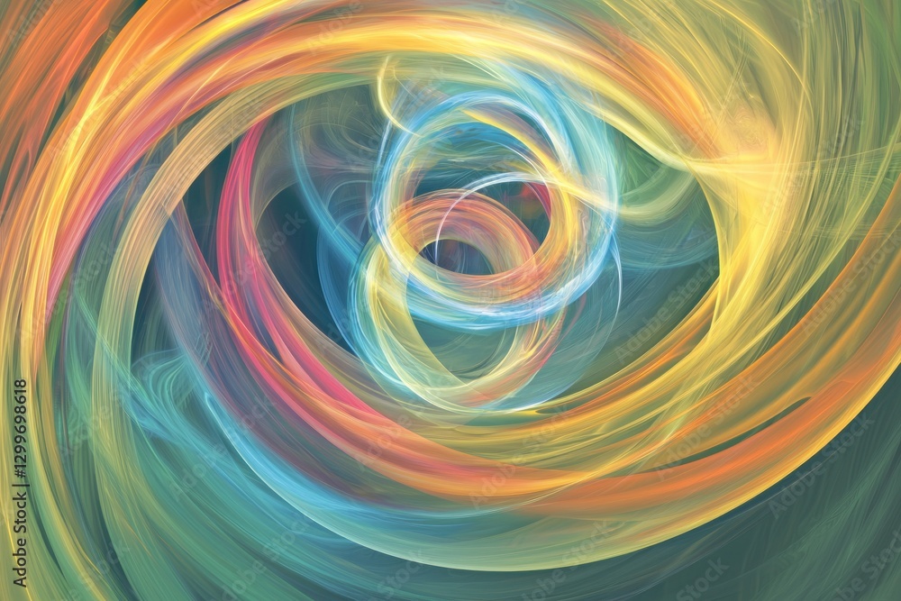 Poster dynamic swirl of light and color abstract art creation energetic and motion fractal design vivid exp
