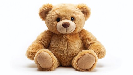 Obraz premium Soft Toy Bear Isolated on White Background - Cute Plush Teddy for Children's Photography