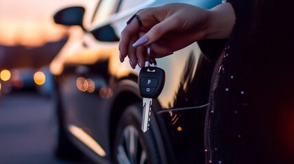 Car Key Handover at Dusk