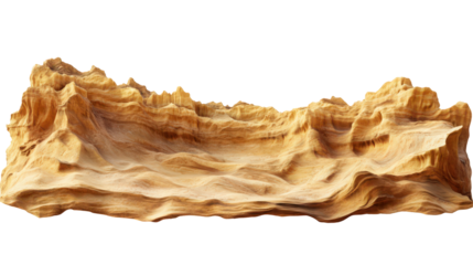 Detailed sandstone plateau with layered geological formations isolated element