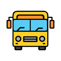 Bus Front View Urban Transit Vehicle Icon