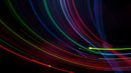Motion blur background Colorful light trails with motion effect. Illustration of high speed light effect on black background. .