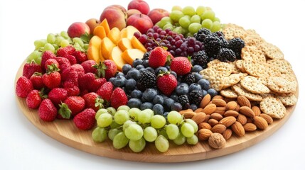 Summer Fruit Platter with Crackers and Almonds