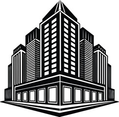 Fototapeta premium Modern Skyscraper Silhouette.