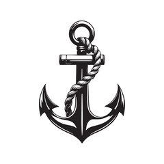 Anchor with Rope Nautical Symbol