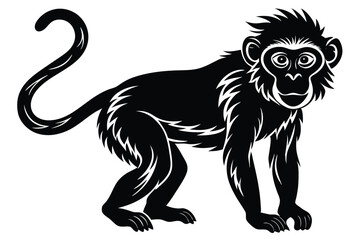 Obraz premium Monkey silhouette isolated on a white background Vector illustration