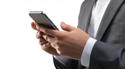 Businessman Smartphone Isolated Overview with Businessman