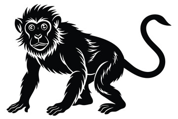 Obraz premium Monkey silhouette isolated on a white background Vector illustration
