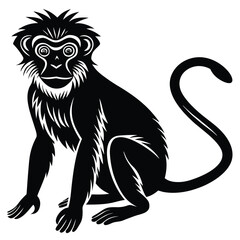 Obraz premium Hand drawn monkey silhouette
