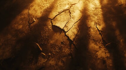 Drought-Affected Earth Textures in Harsh Light